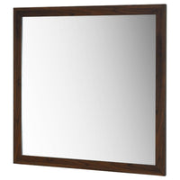 Yels Dresser Mirror, Squared Corners, Flat Glass Design, Brown Wood - BM338147