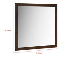 Yels Dresser Mirror, Squared Corners, Flat Glass Design, Brown Wood - BM338147