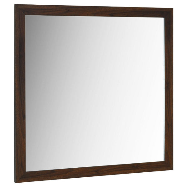 Yels Dresser Mirror, Squared Corners, Flat Glass Design, Brown Wood - BM338147
