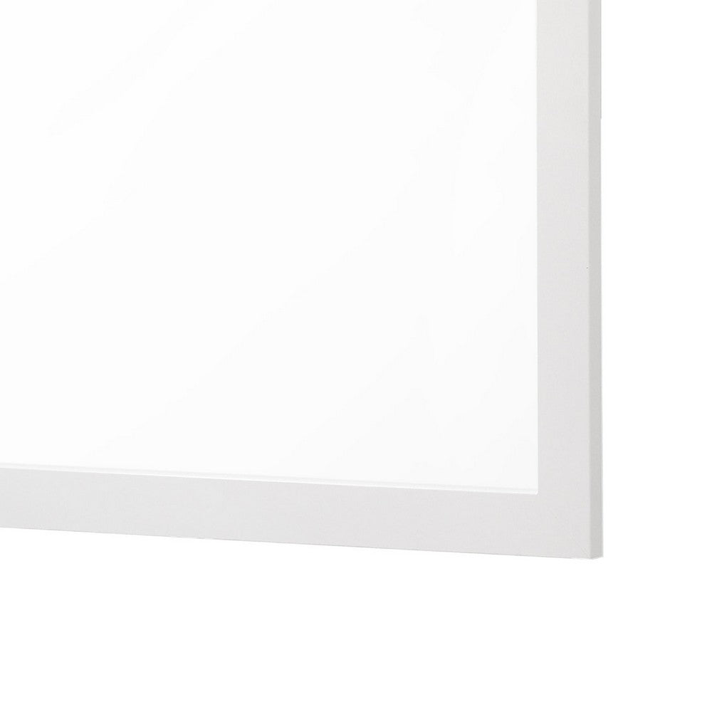 Dle Rectangular Dresser Mirror, Flush Frame, Flat Glass, White Wood - BM338148