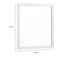 Dle Rectangular Dresser Mirror, Flush Frame, Flat Glass, White Wood - BM338148