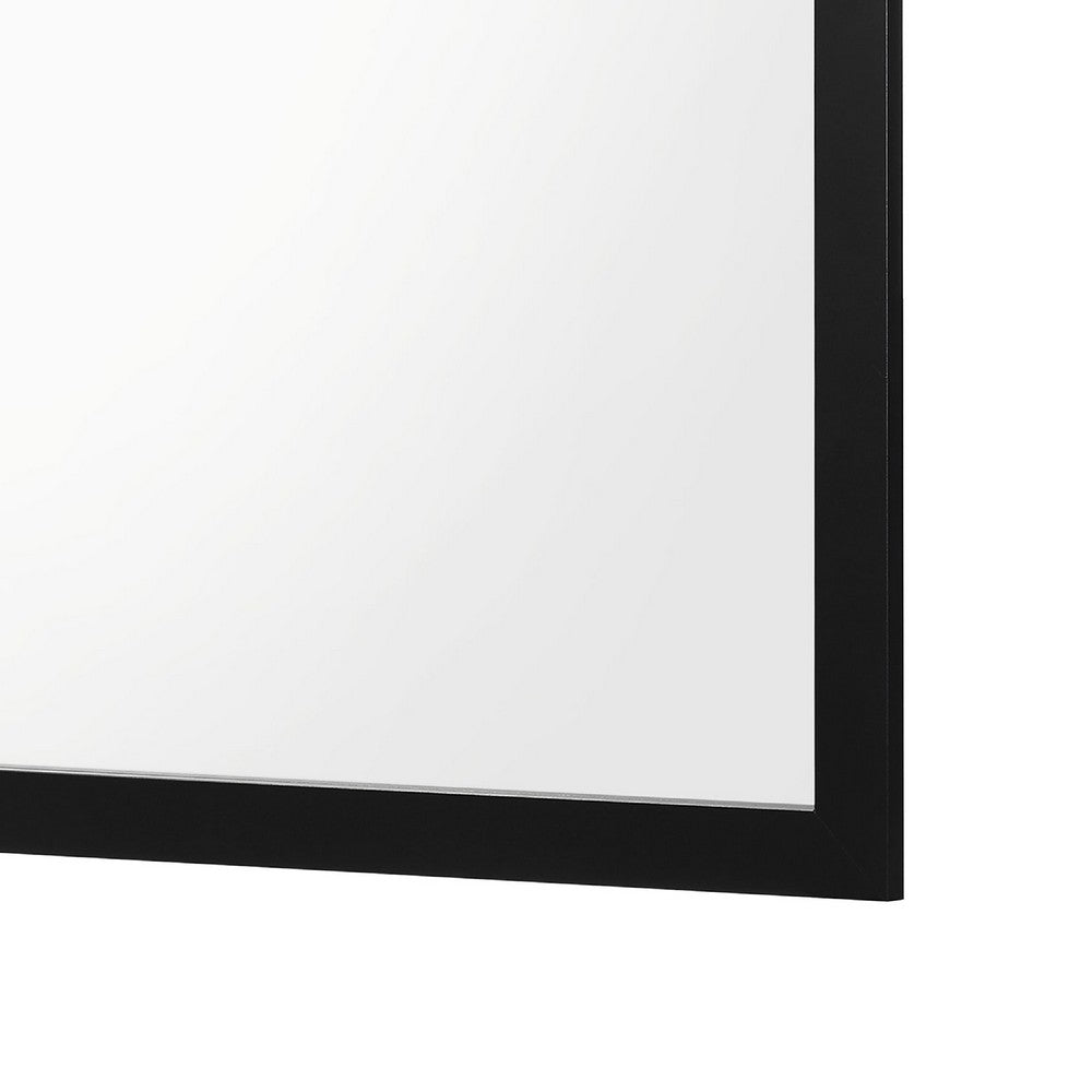 Dle Rectangular Dresser Mirror, Flush Frame, Flat Glass, Black Wood - BM338149