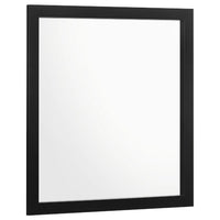 Dle Rectangular Dresser Mirror, Flush Frame, Flat Glass, Black Wood - BM338149