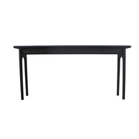 Areo Sofa Console Table, 65 Inch Narrow Top w Curved Legs, Matte Black - BM338154