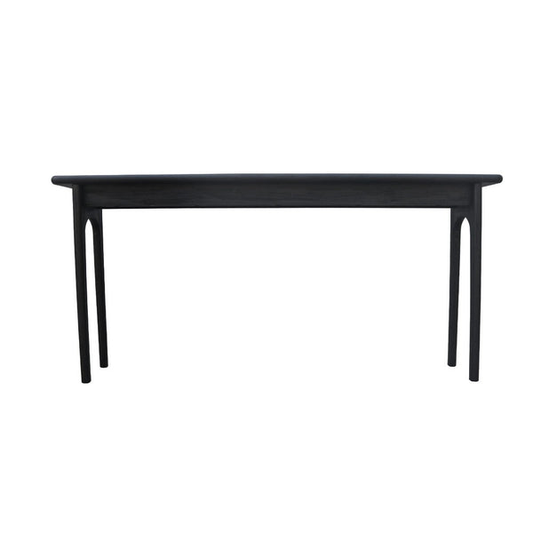 Areo Sofa Console Table, 65 Inch Narrow Top w Curved Legs, Matte Black - BM338154
