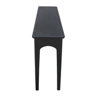 Areo Sofa Console Table, 65 Inch Narrow Top w Curved Legs, Matte Black - BM338154