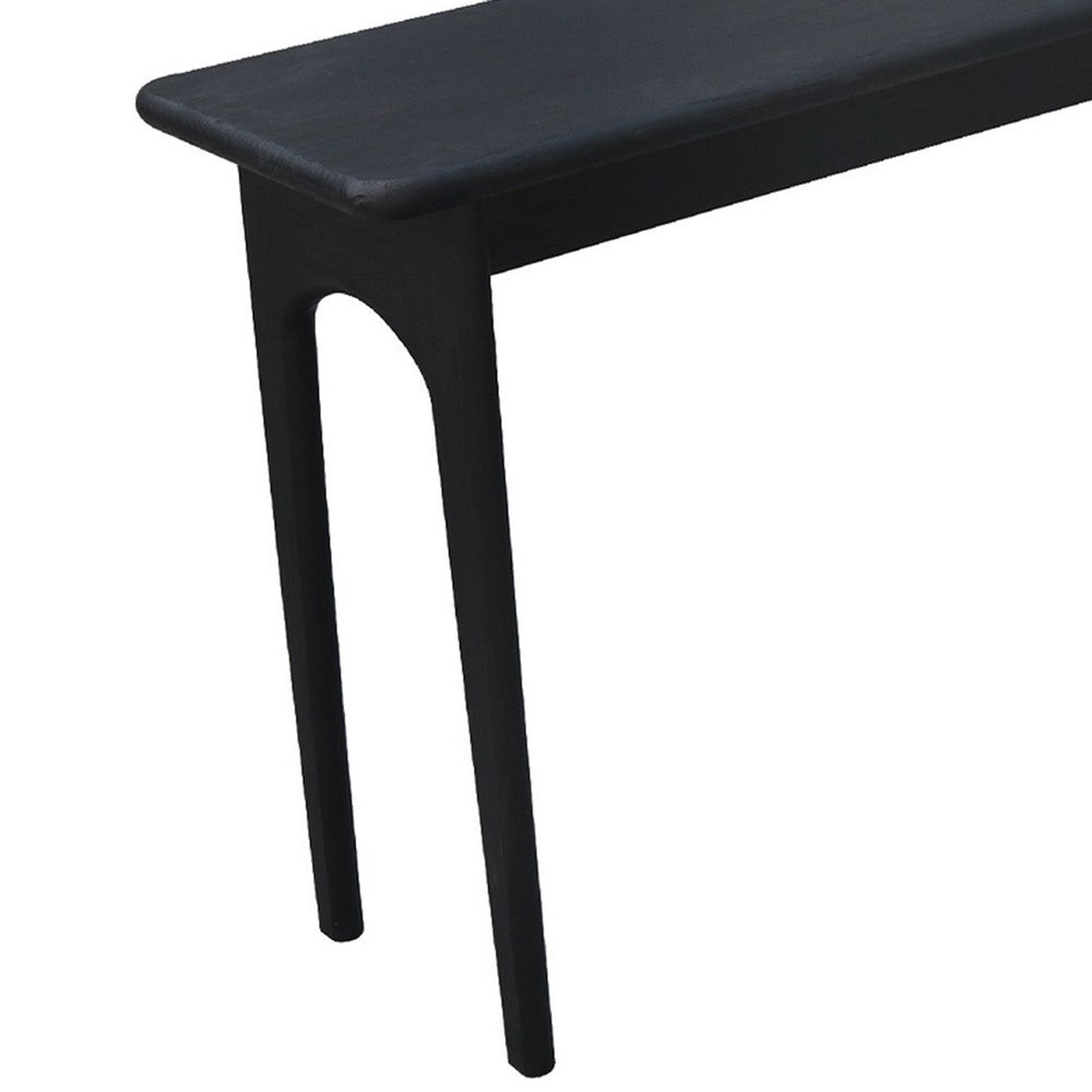 Areo Sofa Console Table, 65 Inch Narrow Top w Curved Legs, Matte Black - BM338154