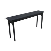Areo Sofa Console Table, 65 Inch Narrow Top w Curved Legs, Matte Black - BM338154