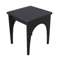 Areo Side End Table, 22 Inch Square Top w Curved Legs, Matte Black - BM338155
