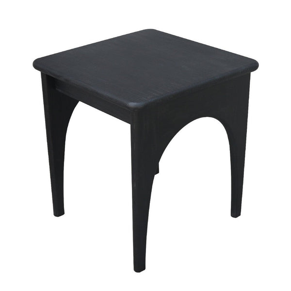 Areo Side End Table, 22 Inch Square Top w Curved Legs, Matte Black - BM338155