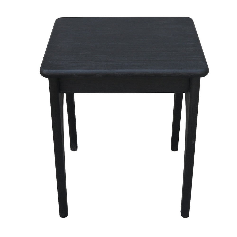 Areo Side End Table, 22 Inch Square Top w Curved Legs, Matte Black - BM338155