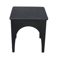 Areo Side End Table, 22 Inch Square Top w Curved Legs, Matte Black - BM338155