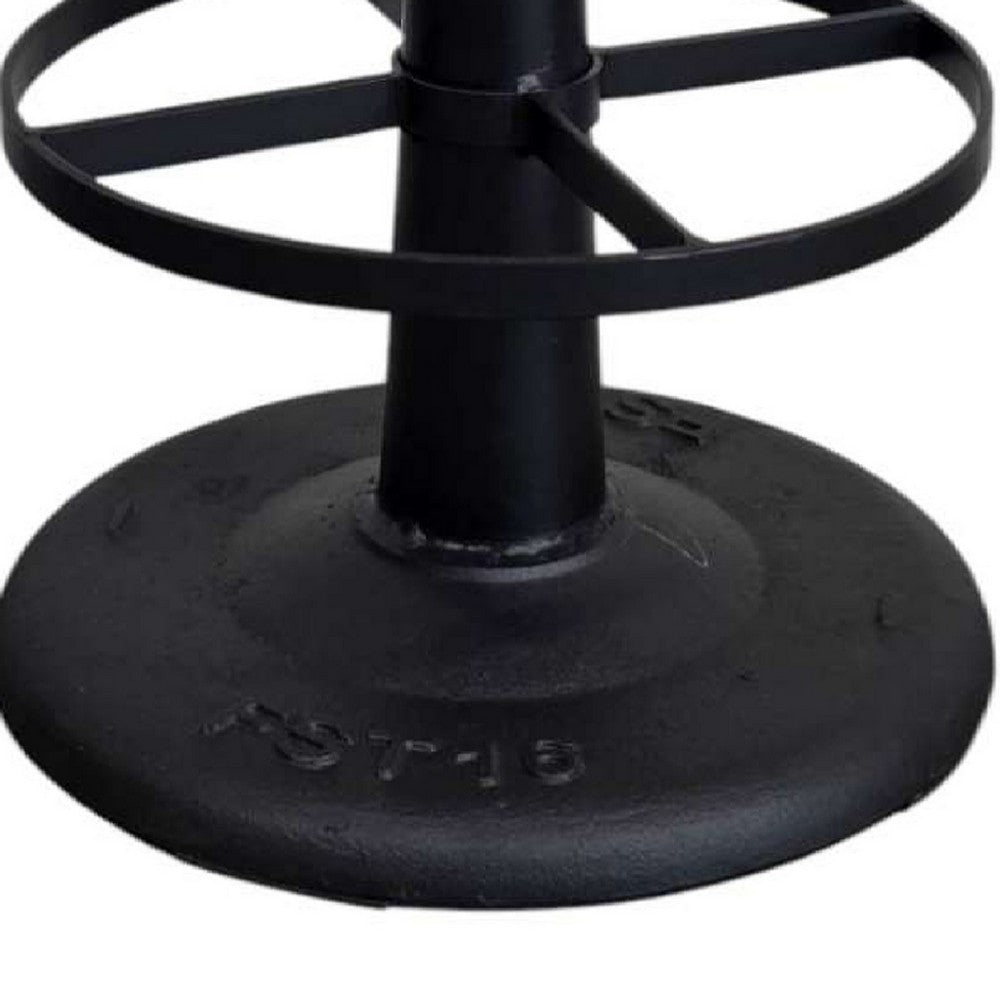 Gevy Counter Height Stool, Round Black Leather Seat with Iron Base - BM338166