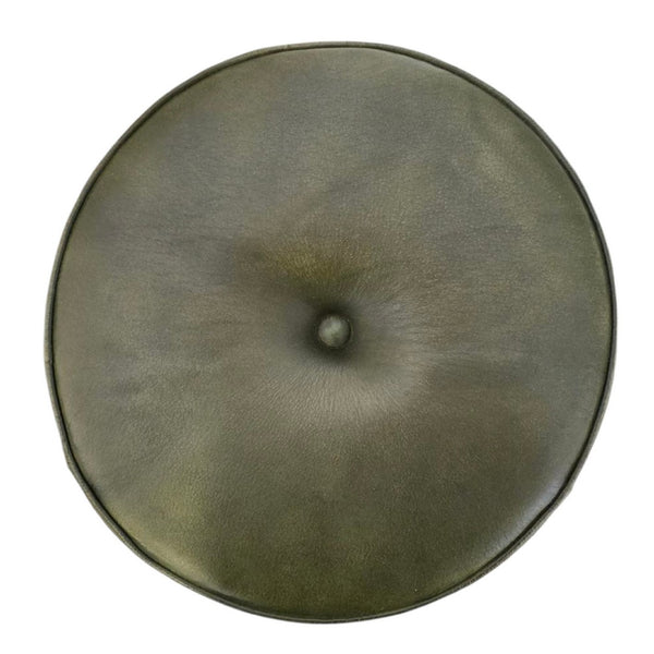 Gevy Counter Height Stool, Round Green Leather Seat with Black Iron Base - BM338167