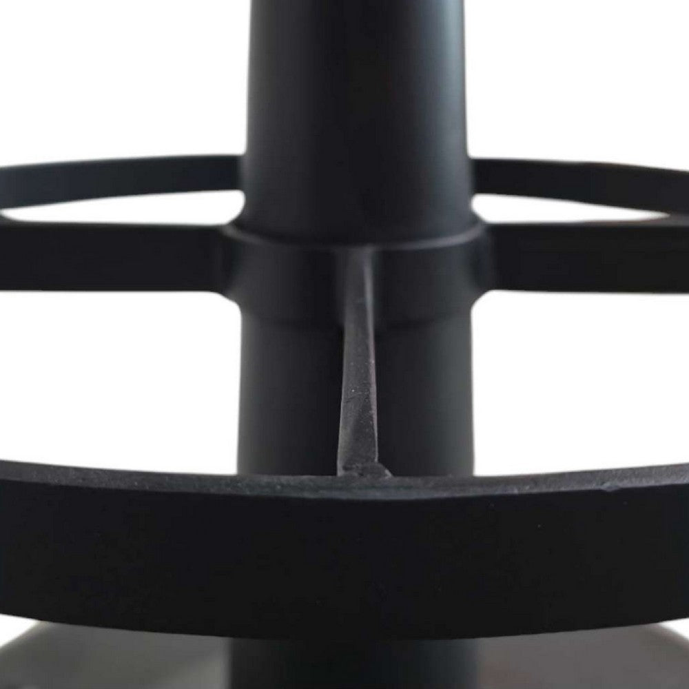 Gevy Counter Height Stool, Round Green Leather Seat with Black Iron Base - BM338167