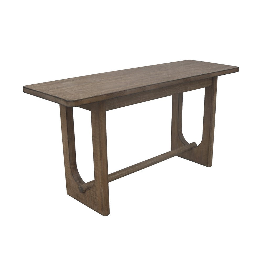 Homa Counter Table | Antique Natural Finish | Modern Arched Base 72" - BM338170