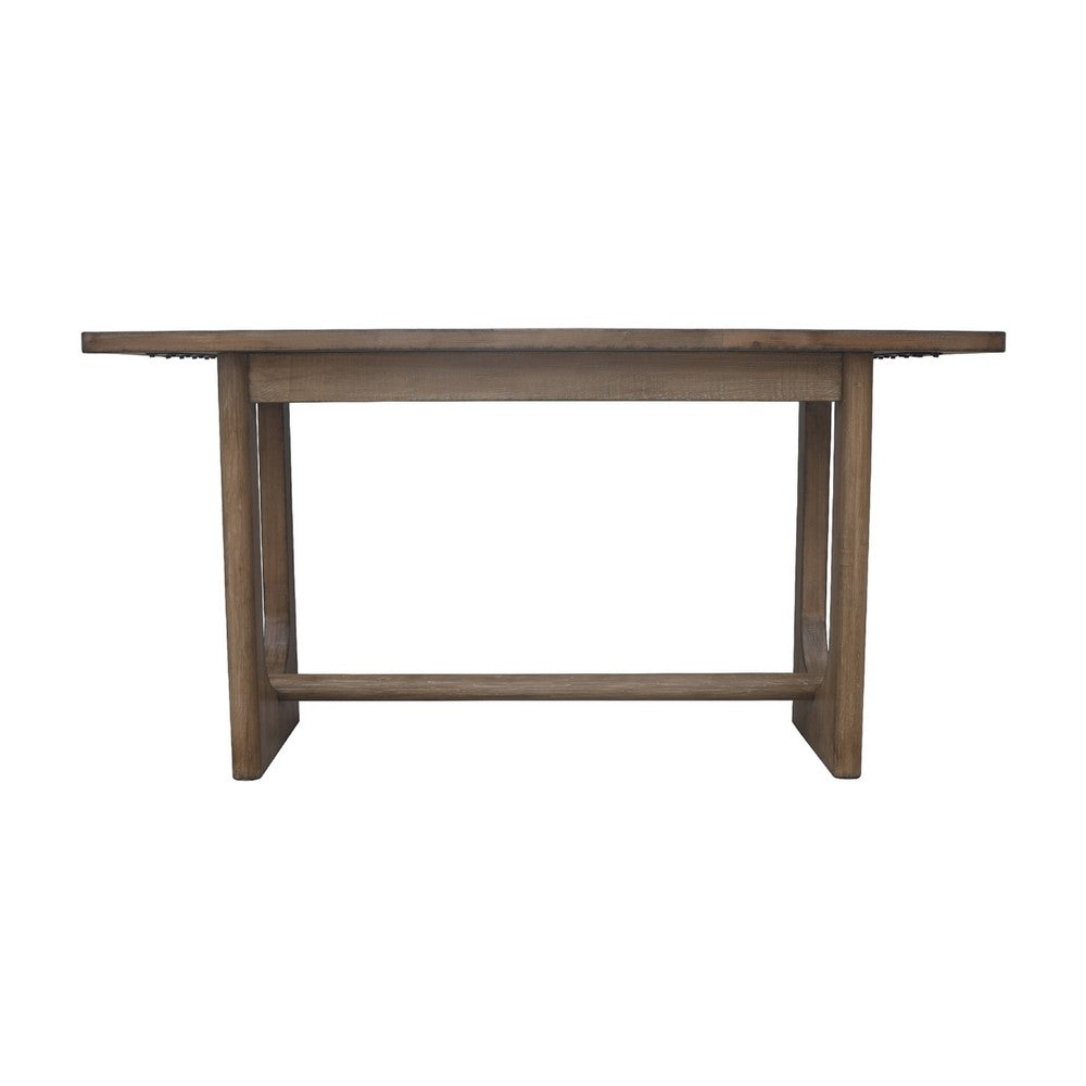 Homa Counter Table | Antique Natural Finish | Modern Arched Base 72" - BM338170