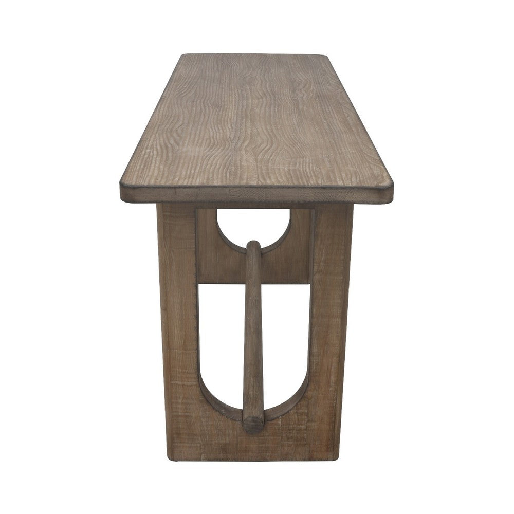Homa Counter Table | Antique Natural Finish | Modern Arched Base 72" - BM338170