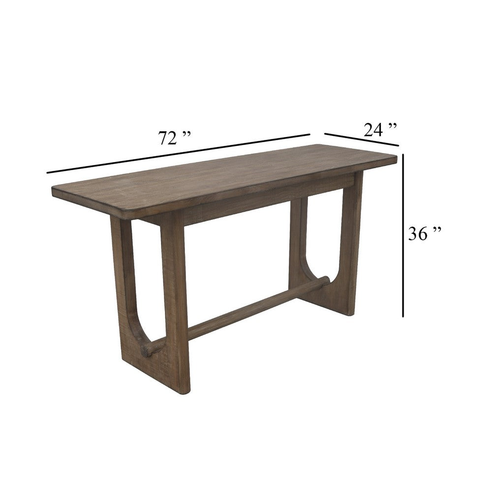 Homa Counter Table | Antique Natural Finish | Modern Arched Base 72" - BM338170