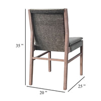 Lily Dining Chair Set of 2, Gray Seat and Back, Espresso Brown Ash Wood - BM338172
