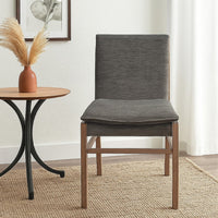 Lily Dining Chair Set of 2, Gray Seat and Back, Espresso Brown Ash Wood - BM338172