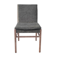 Lily Dining Chair Set of 2, Gray Seat and Back, Espresso Brown Ash Wood - BM338172