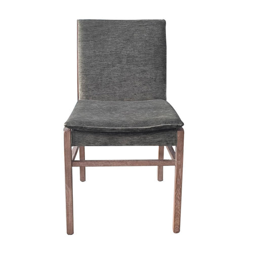Lily Dining Chair Set of 2, Gray Seat and Back, Espresso Brown Ash Wood - BM338172