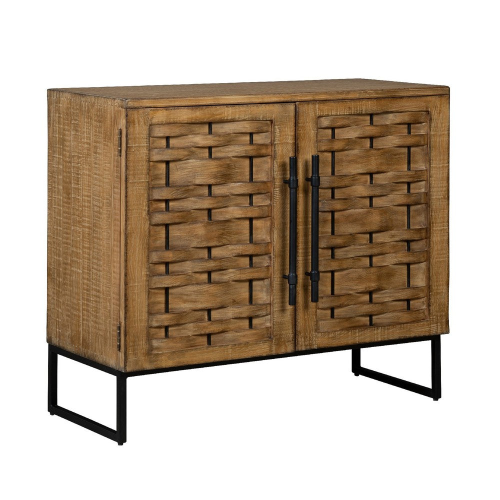 Osin Accent Buffet Cabinet, Woven Door Front, 41 Inch Natural Brown - BM338174