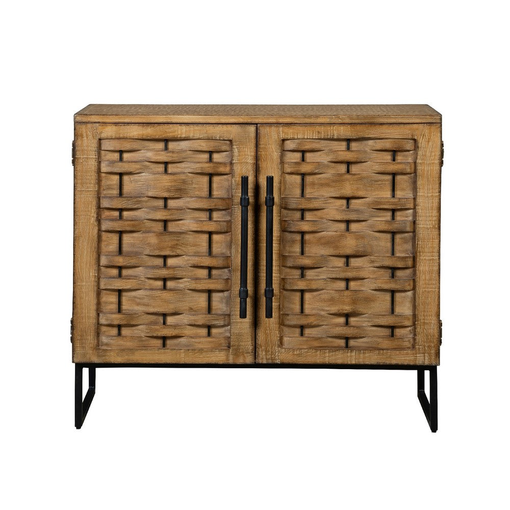 Osin Accent Buffet Cabinet, Woven Door Front, 41 Inch Natural Brown - BM338174