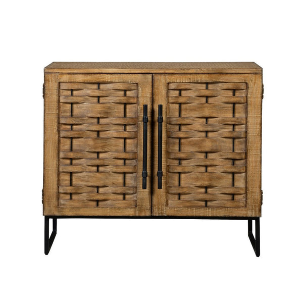 Osin Accent Buffet Cabinet, Woven Door Front, 41 Inch Natural Brown - BM338174