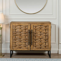 Osin Accent Buffet Cabinet, Woven Door Front, 41 Inch Natural Brown - BM338174