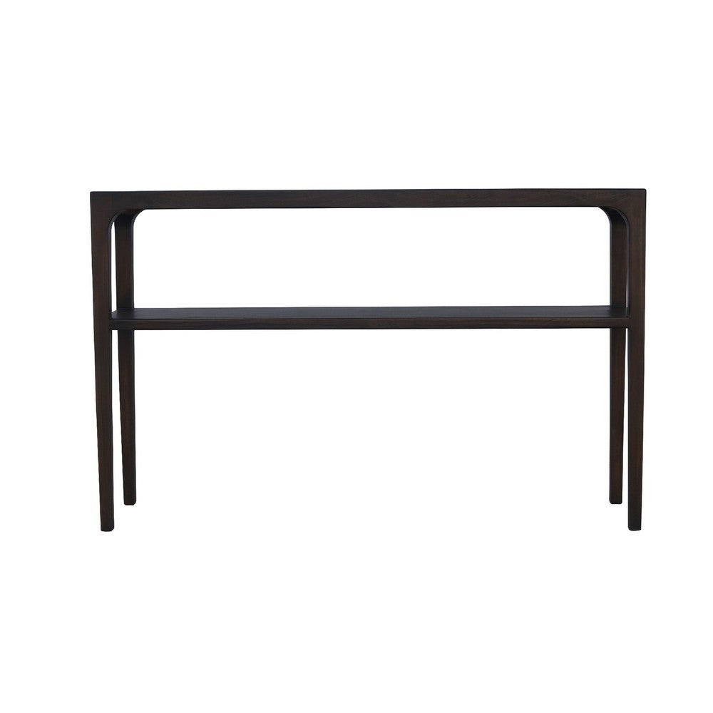 Geni Sofa Console Table, 48 Inch Top w Shelf, Parsons Style Java Gray - BM338177