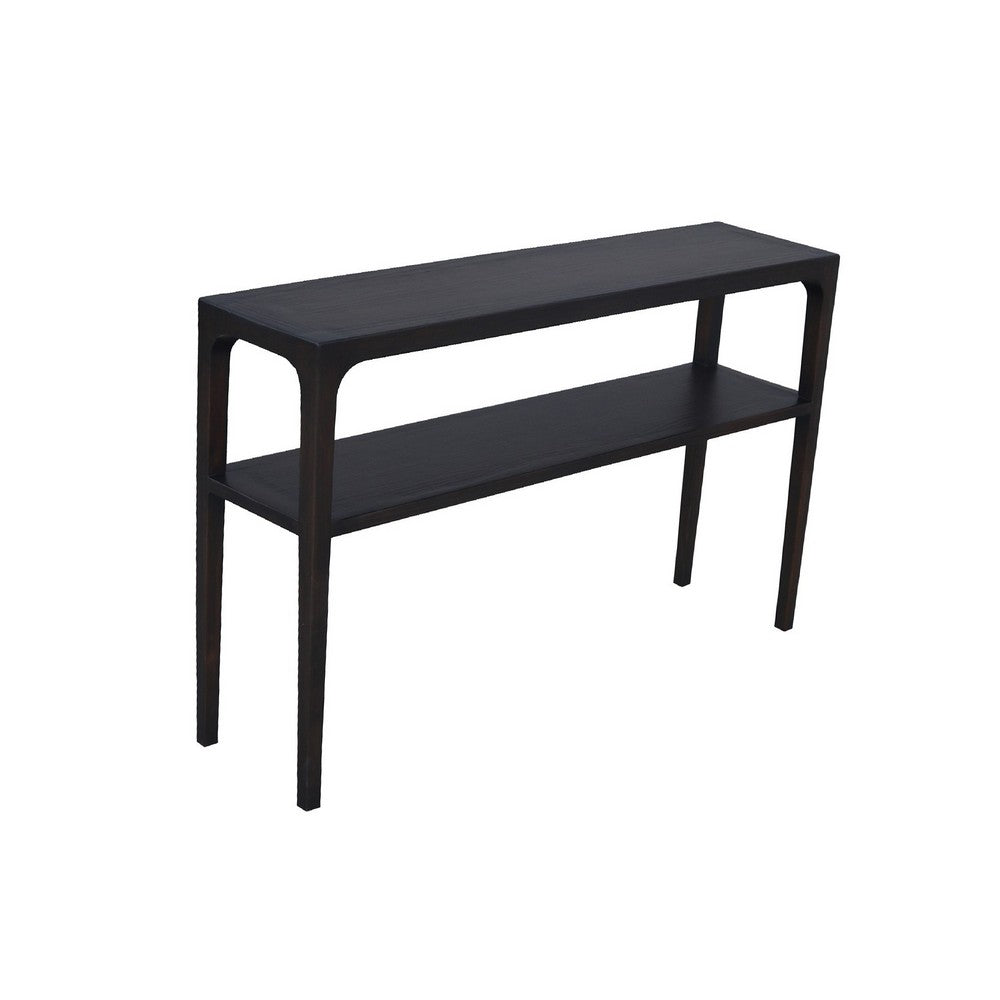 Geni Sofa Console Table, 48 Inch Top w Shelf, Parsons Style Java Gray - BM338177