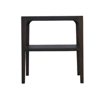 Geni Corner Table, 22 Inch Square Top w Shelf, Parsons Style Java Gray - BM338178