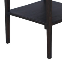 Geni Corner Table, 22 Inch Square Top w Shelf, Parsons Style Java Gray - BM338178