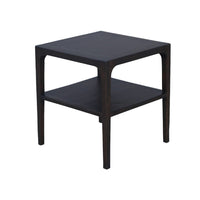 Geni Corner Table, 22 Inch Square Top w Shelf, Parsons Style Java Gray - BM338178