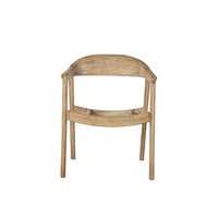 Beny Dining Armchair w Curved Back, Aged White Pine Wood - BM338184
