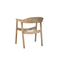 Beny Dining Armchair w Curved Back, Aged White Pine Wood - BM338184