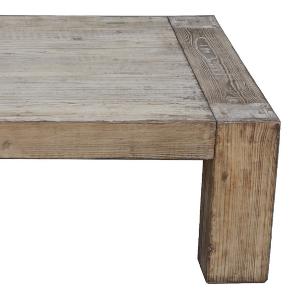 Mao Coffee Table, 51 Inch Rectangular Top with Chunky Legs, Rustic Brown - BM338191