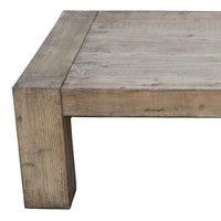 Mao Coffee Table, 51 Inch Rectangular Top with Chunky Legs, Rustic Brown - BM338191