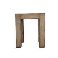 Mao Side End Table, 22 Inch Square Top with Chunky Legs, Rustic Brown - BM338193