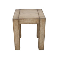 Mao Side End Table, 22 Inch Square Top with Chunky Legs, Rustic Brown - BM338193