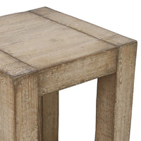 Mao Side End Table, 22 Inch Square Top with Chunky Legs, Rustic Brown - BM338193