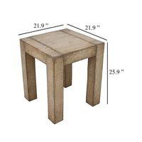 Mao Side End Table, 22 Inch Square Top with Chunky Legs, Rustic Brown - BM338193