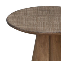 Rela Side End Table, 22 Inch Round Top w Tapered Base, Antique Brown - BM338198