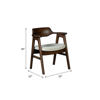 Zsy Dining Armchair, Sand White, Java Brown Birch Wood, Curved Back - BM338199
