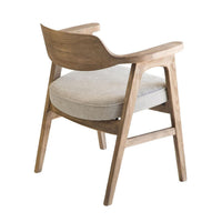 Zsy Dining Armchair, Anew Gray, Natural Brown Birch Wood, Curved Back - BM338200