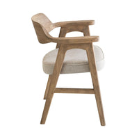 Zsy Dining Armchair, Anew Gray, Natural Brown Birch Wood, Curved Back - BM338200
