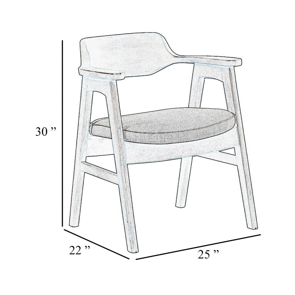 Zsy Dining Armchair, Anew Gray, Natural Brown Birch Wood, Curved Back - BM338200
