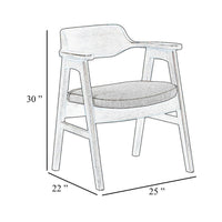 Zsy Dining Armchair, Anew Gray, Natural Brown Birch Wood, Curved Back - BM338200